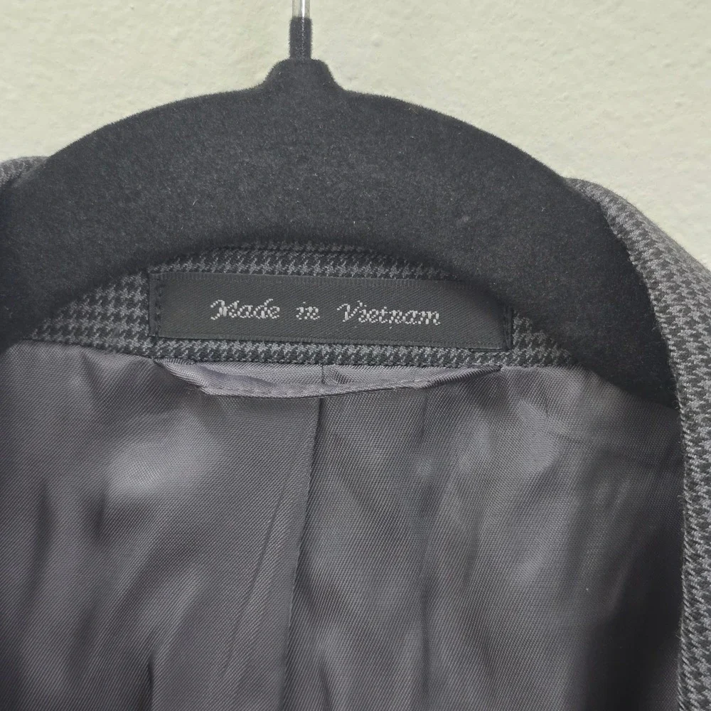 Lauren Ralph Lauren Mens Grey Micro Check 2 Button Sport Coat Blazer 48L 48 Long